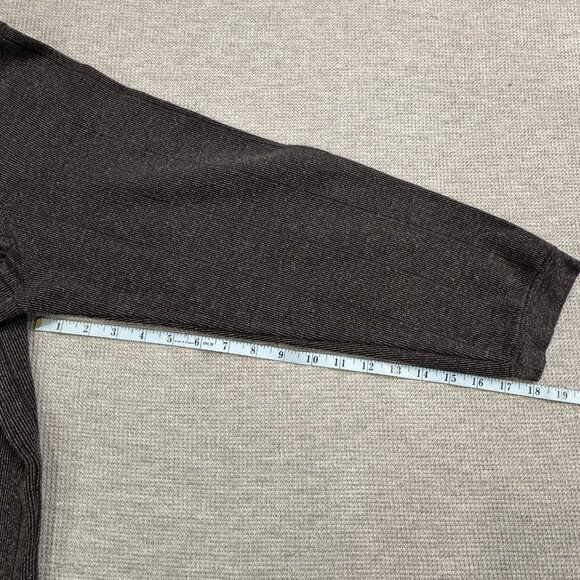 Marc Edwards Polo Shirt Long Sleeve Mens Size XL Mock Tee Charcoal Gray Stripes - Picture 10 of 12